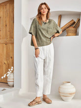 BohoFeels Summer Stitching Detail Drop Shoulder T-Shirt